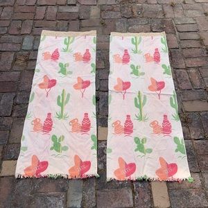 Rare vintage cotton 1940s southwestern curtains.